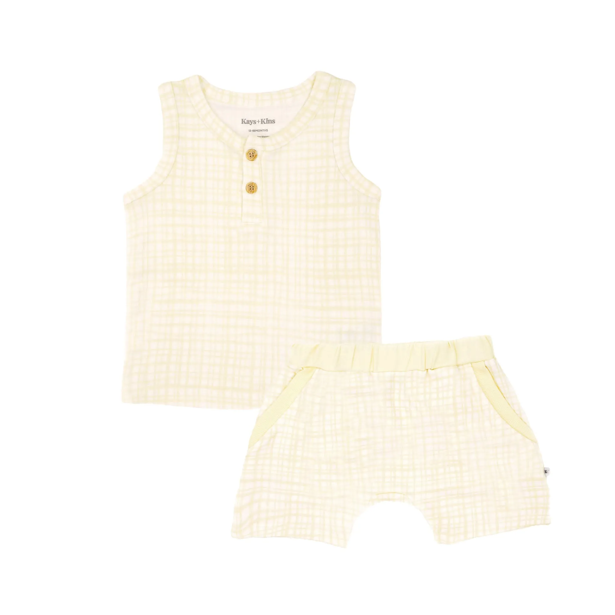Tank Top   Shorts Set - Sun Plaid