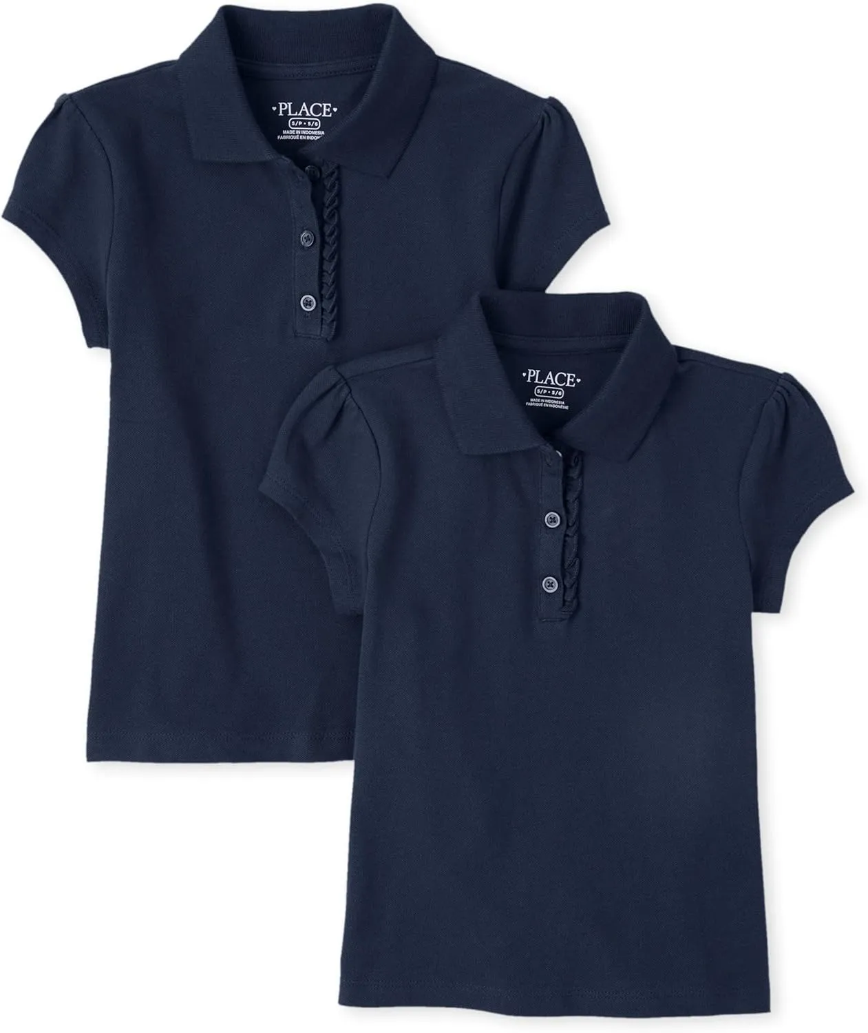 The Children's Place Girls Short Sleeve Ruffle Pique Polo Multipack