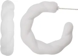 Twisted Rope Round Hoop Earrings, Lightweight C Shape Candy Earrings for Women