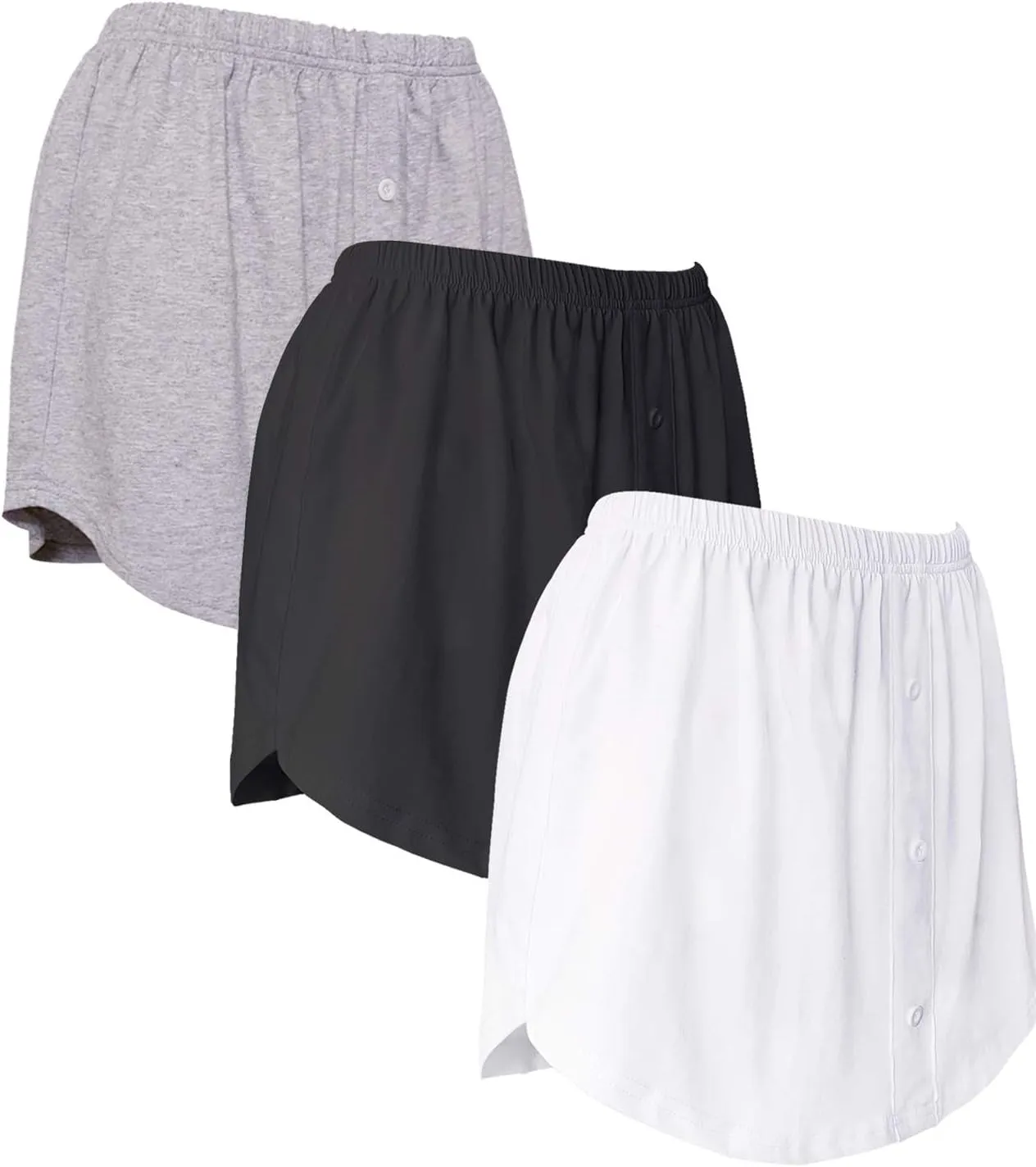 Vanrose Jan 3 Pack Shirts Extender Extra Length Cotton Fake Shirt Trim Mini Skirt Slips 87 S/M