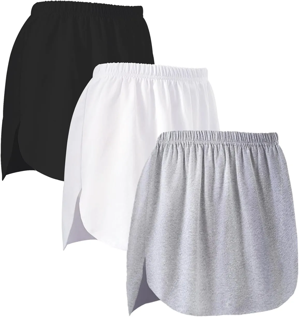 Vanrose Jan 3 Pack Shirts Extender Extra Length Cotton Fake Shirt Trim Mini Skirt Slips 87 S/M