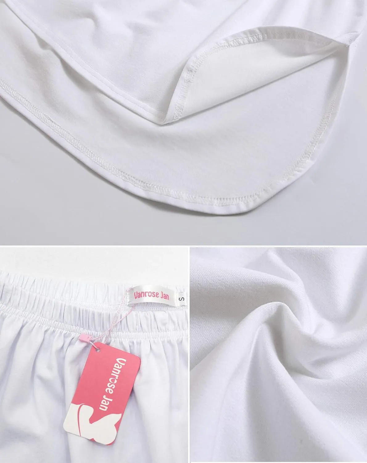Vanrose Jan 3 Pack Shirts Extender Extra Length Cotton Fake Shirt Trim Mini Skirt Slips 87 S/M