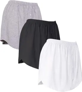 Vanrose Jan 3 Pack Shirts Extender Extra Length Cotton Fake Shirt Trim Mini Skirt Slips 87 S/M