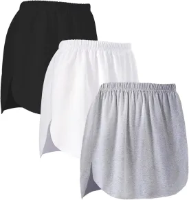 Vanrose Jan 3 Pack Shirts Extender Extra Length Cotton Fake Shirt Trim Mini Skirt Slips 87 S/M