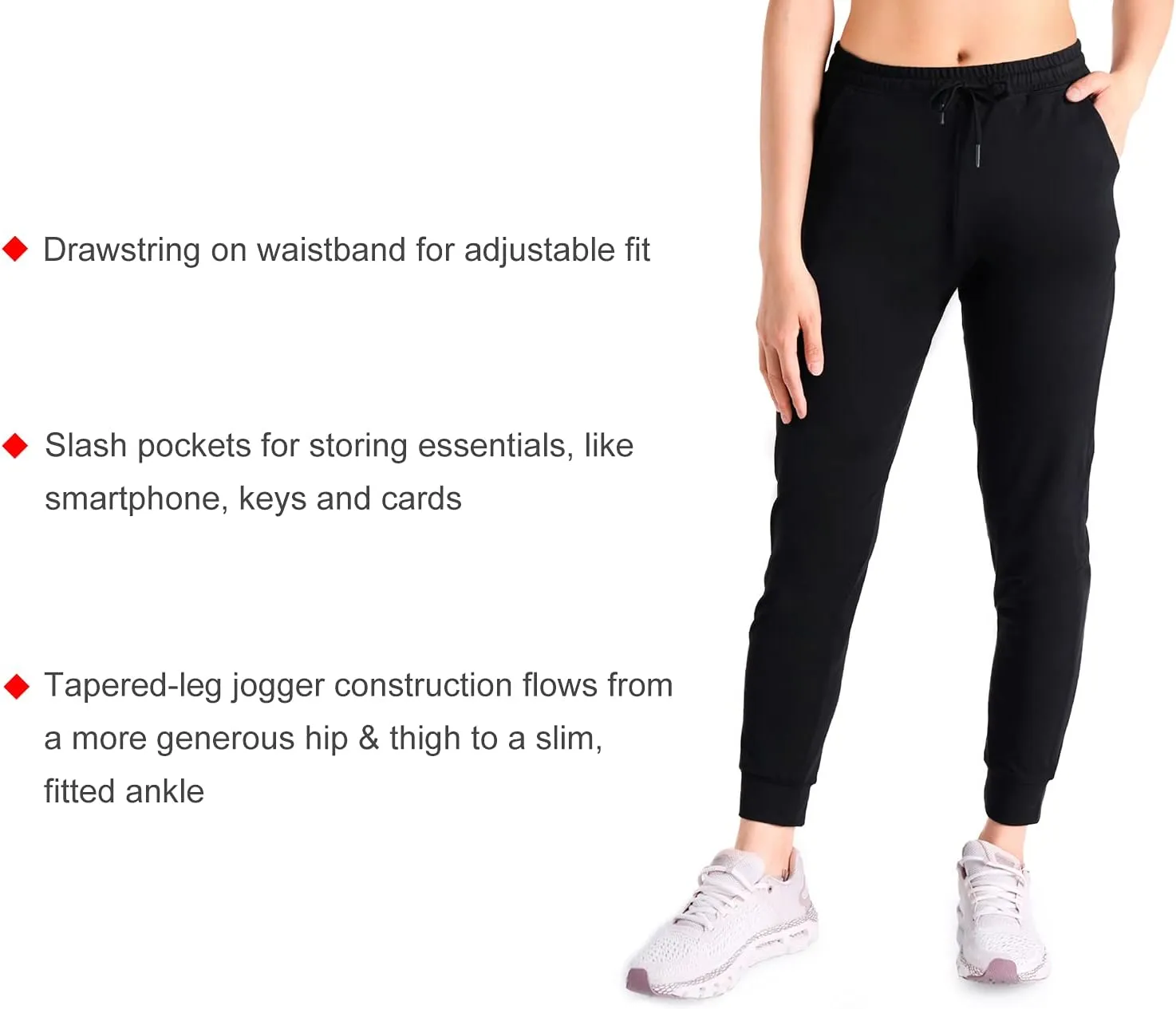 Yogipace Petite/Regular/Tall Women's Lightweight Anti-Shrink Active Joggers Lounge Sweatpants Yoga Jogger Pants